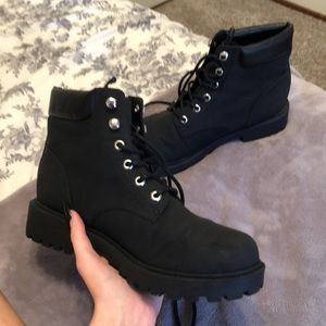 black combat(?) boots